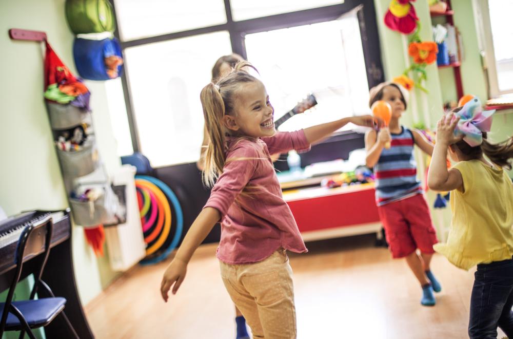children playing indoors
