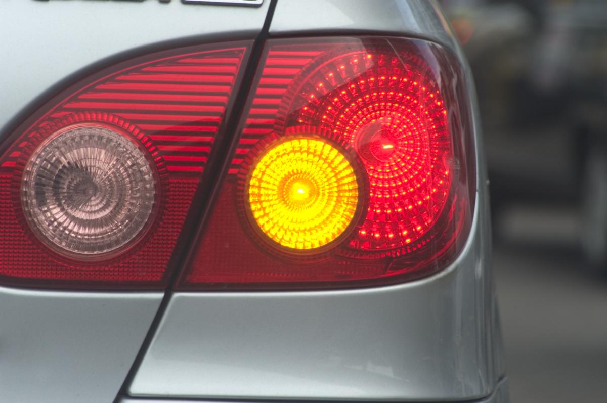 car indicating a right turn